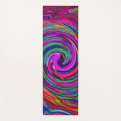 Groovy抽象芸術レトロマゼンタダークレインボースワール ヨガマット (正面)