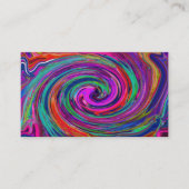 Groovy抽象芸術レトロマゼンタダークレインボースワール 名刺 (正面)