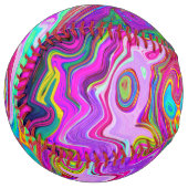 Groovy抽象芸術レトロマゼンタレインボースワール ソフトボール (正面左)