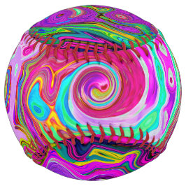 Groovy抽象芸術レトロマゼンタレインボースワール ソフトボール