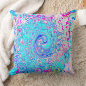 Groovy抽象芸術レトロロビンズエッグブルースワール クッション (ブランケット)