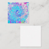 Groovy抽象芸術レトロロビンズエッグブルースワール スクエア名刺 (正面/裏面)