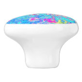 Groovy抽象芸術レトロロビンズエッグブルースワール セラミックノブ (側面)