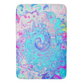 Groovy抽象芸術レトロロビンズエッグブルースワール バスマット (正面縦)