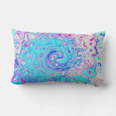 Groovy抽象芸術レトロロビンズエッグブルースワール ランバークッション (裏面)