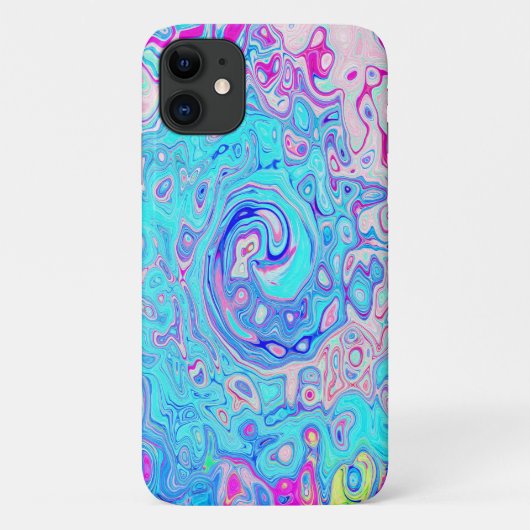 Groovy抽象芸術レトロロビンズエッグブルースワール Case-Mate iPhoneケース (裏面)