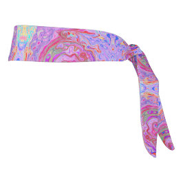 Groovy抽象芸術レトロ赤、紫、ピンクの渦巻き タイヘッドバンド