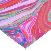 Groovy抽象芸術レトロ赤、紫、ピンクの渦巻き ミディアムテーブルランナー (コーナー)