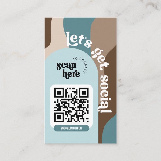 Groovy抽象芸術中和ソーシャルメディアQRコード 名刺 (正面)