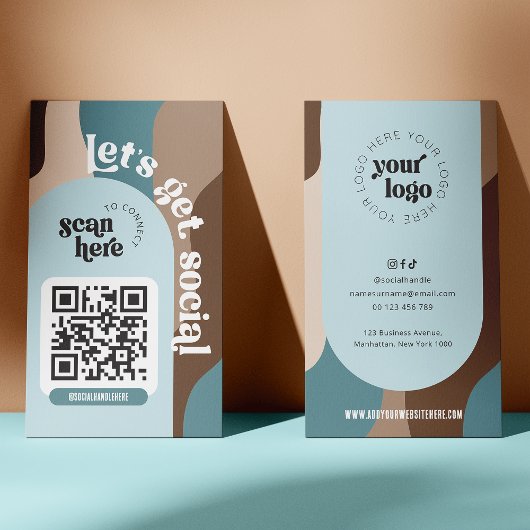 Groovy抽象芸術中和ソーシャルメディアQRコード 名刺