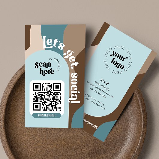 Groovy抽象芸術中和ソーシャルメディアQRコード 名刺