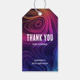 Groovy抽象芸術旋回と円のクール誕生日 ギフトタグ