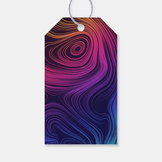 Groovy抽象芸術旋回と円のクール誕生日 ギフトタグ (裏面)