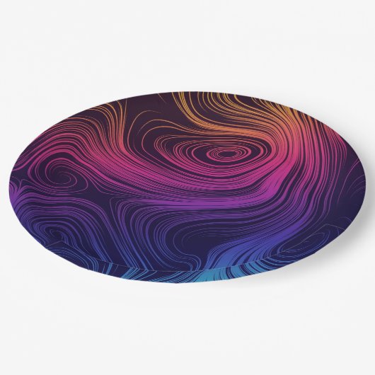 Groovy抽象芸術旋回と円クール ペーパープレート (アングル)
