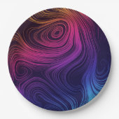 Groovy抽象芸術旋回と円クール ペーパープレート (正面)