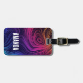 Groovy抽象芸術旋回と円クール ラゲッジタグ (正面横)