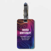 Groovy抽象芸術旋回と円クール ラゲッジタグ (裏面縦)