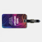 Groovy抽象芸術旋回と円クール ラゲッジタグ (裏面横)