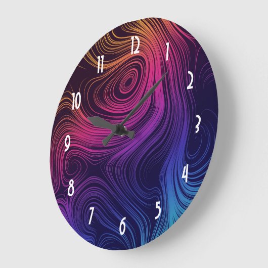 Groovy抽象芸術旋回と円クール ラージ壁時計 (傾斜)