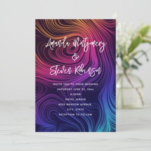 Groovy抽象芸術旋回と円パター結婚ン 招待状 (スタンド正面)