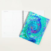 Groovy抽象芸術海ブルーとグリーン液体スワール プランナー手帳 (ディスプレー)