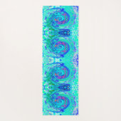 Groovy抽象芸術海ブルーとグリーン液体スワール ヨガマット (裏面)
