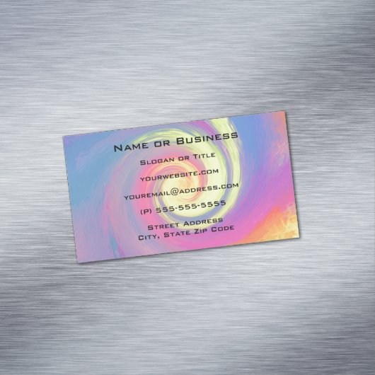 Groovy抽象芸術渦巻き旋回 マグネット名刺 (インサイチュ)