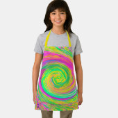 Groovy抽象芸術紫と黄色のレインボースワール エプロン (インサイチュ)