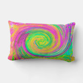 Groovy抽象芸術紫と黄色のレインボースワール ランバークッション (裏面)