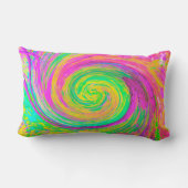 Groovy抽象芸術紫と黄色のレインボースワール ランバークッション (裏面)