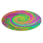 Groovy抽象芸術紫と黄色の液体スワール カッティングボード (角)