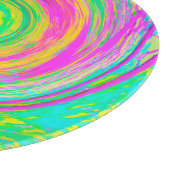 Groovy抽象芸術紫と黄色の液体スワール カッティングボード (角)