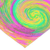 Groovy抽象芸術紫と黄色の液体スワール ショートテーブルランナー (コーナー)