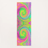 Groovy抽象芸術紫と黄色の液体スワール ヨガマット (正面)