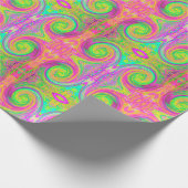 Groovy抽象芸術紫と黄色の液体スワール ラッピングペーパー (角)