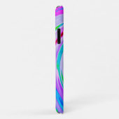 Groovy抽象芸術赤い渦巻き紫とピンク Case-Mate iPhoneケース (裏面/右)