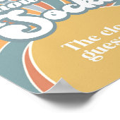 Groovy推測いくつの靴下レトロ赤ちゃんシャワーゲーム ポスター (角)