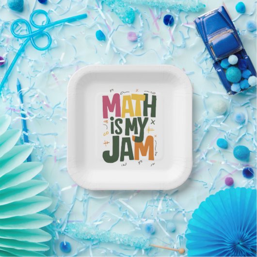 Groovy数学は私のジャム初日新学期 ペーパープレート (パーティー)