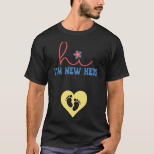 Groovy新しいママこんにちは私は新しいここで妊娠アナウンス Tシャツ