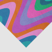 Groovy曲線カラフル線のユニークレトロ 薄葉紙 (詳細)