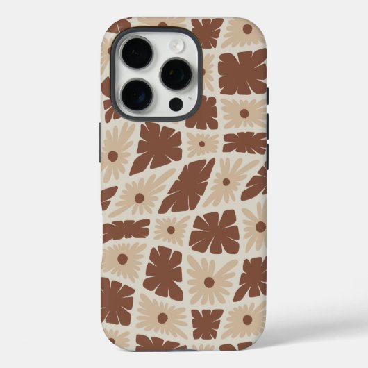 Groovy波形60sトリップ(幻覚体験)のようなフラワーチェック中性茶 Case-Mate iPhoneケース (裏面)