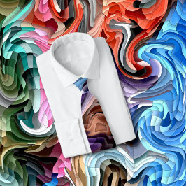 Groovy流体カラフルパッチワーク抽象芸術モザイク ネクタイ