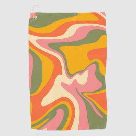 Groovy液状大理石レトロ60sヴィンテージパーティー ゴルフタオル