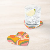 Groovy液状大理石レトロ60sヴィンテージパーティー ペーパーコースター (インサイチュ)