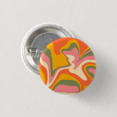 Groovy液状大理石レトロ60sヴィンテージパーティー 缶バッジ (正面&裏面)