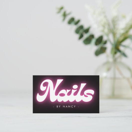 Groovy爪、 ネイルネオンピンク 名刺 (スタンド正面)