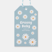 Groovy男の赤ちゃんシャワーフラワーパワーサンキュー ギフトタグ (正面)