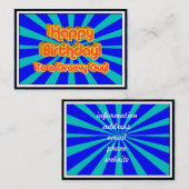 Groovy男へのハッピーバースデー 名刺 (正面/裏面)