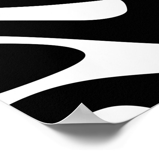 Groovy白と黒のアート、ゼブラインスパイアアート ポスター (角)