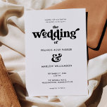 Groovy白黒レトロ結婚タイポグラフィ 招待状<br><div class="desc">トレンディーレトロスタイリッシュタイポグラフィの白黒結婚式招待状を探してる？この白黒モダンレトロタイポグラフィGroovy結婚式招待状をチェック。テンプレートフィールドに詳細を簡単に追加でき、デザインツールを使用して編集可能な文字とカラーのフォントスタイルを変更することもできます。素晴らしいグルーヴな結婚式の日を過ごす！</div>